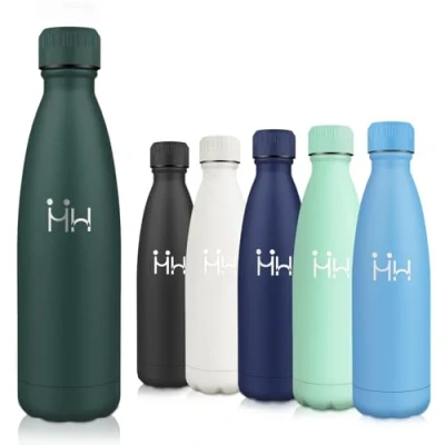 Imagen de Motswedi Botella Agua Acero Inoxidable, 500ml Sin BPA, Termica, Mantener 12H Caliente/24 Frío, Cantimplora, Prueba de Fugas, para Deporte, Oficina, Yoga, Ciclismo, Verde Militar
