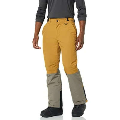 Imagen de Amazon Essentials Pantalón de Snowboard y Esquí Aislante Resistente al Agua Hombre, Amarillo Mostaza Marrón Bloque Color, XL