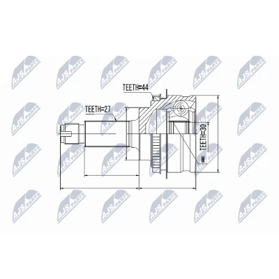 Imagen de NTY NPZ SB 013 Junta Homocinética Caja de cambios manual, Transmisión automática Eje delantero, izquierda, derecha SUBARU: Forester I