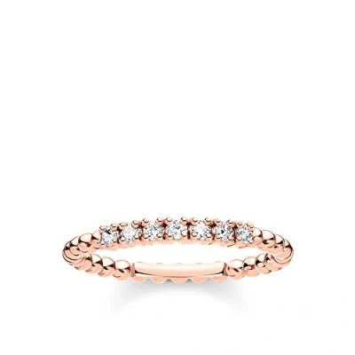Imagen de Thomas Sabo Anillo bolas con piedras blancas plata chapada en oro rosa TR2323 416 14 48