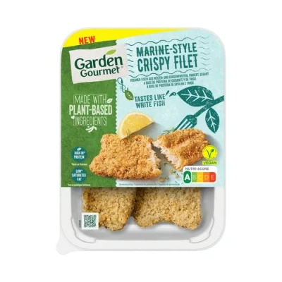 Imagen de nestle (PACK de 3) GARDEN GOURMET Filete vegano tipo pescado, marinado y empanado a base proteína guisane trigo.
