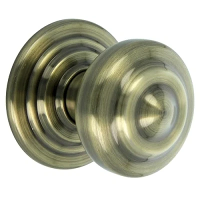 Imagen de Amig Pomo de Latón para Puertas Base Acero Diámetro Tirador 70 mm Incluye Tornillo y Tuerca Fijación Ideal Entrada Acabado: Cuero