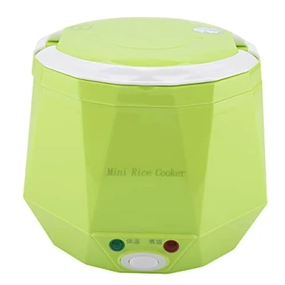 Imagen de Joyzan Olla arrocera, Fiambrera electrica portatil de 24 V para Coche, contenedor Acero Inoxidable, Bolsa Almuerzo aislada, Calentador Alimentos camion, 1,3 L(Verde)
