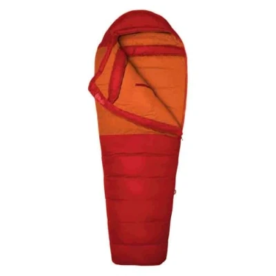 Imagen de Marmot Lost Coast 40 Short, Saco de dormir tipo momia para adulto, relleno pluma 600+, ligero y cálido, plegable, 168 cm, hasta 12, Team Red/Auburn, cm