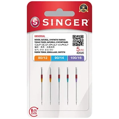 Imagen de Singer 5 agujas mixtas para máquina de coser 2020 (80/12 90/14 100/16) Uiversales