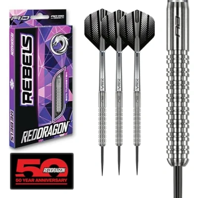 Imagen de RED DRAGON Rebel 26g Dardos de Tungsteno Punta Acero con Plumas y Eje