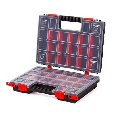 Imagen de MIVOS Caja organizadora de doble cara 344 x 249 100 mm surtida 2 caras para accesorios y piezas pequeñas tornillos con 40 compartimentos ajustables clasificadora