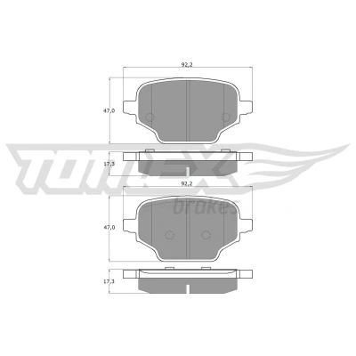 Imagen de TOMEX brakes TX 19 92 Juego de pastillas freno Eje trasero con contacto avisador desgaste CITROËN: Berlingo, Berlingo Furgón