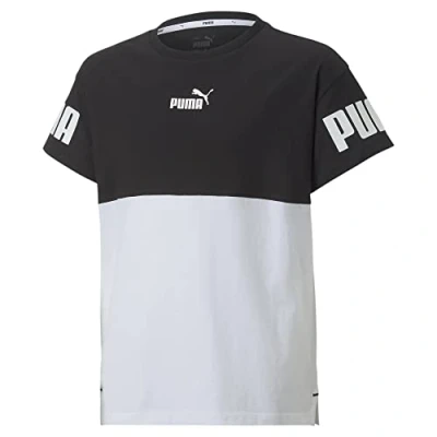 Imagen de PUMA Power Colorblock tee G Camiseta, Unisex, Blanco, 164