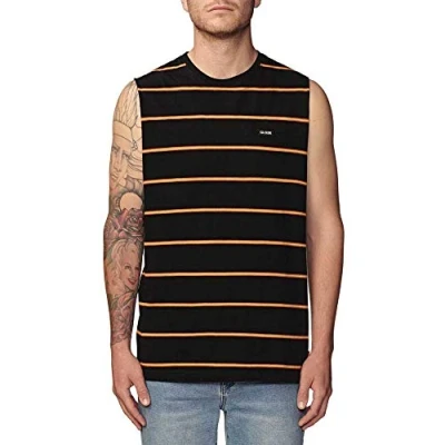 Imagen de Globe Moonshine Stripe Muscle Camiseta, Hombre, Black, XS