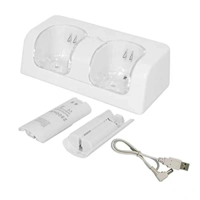 Imagen de Cicony Cargador Remoto para Mando Wii, Doble estación de Carga Wii con 2 Pilas Recargables e indicador LED