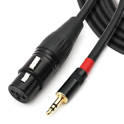 Imagen de NANYI 3,5 mm TRS estéreo macho a XLR hembra Cable de micrófono audio interconexión, adecuado para ipod, teléfono móvil, altavoces activos, escenario, DJ,consola 3M