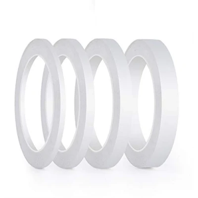 Imagen de FEPITO 4 Rollos Cinta de doble cara costura adhesiva fuerte para Craft Class Office, 25 metros cada rollo (Ancho: 6 mm / 9 12 15 mm)