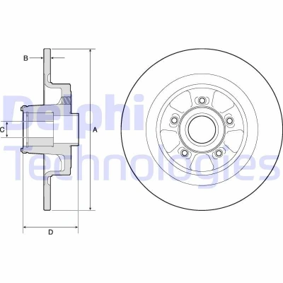 Imagen de DELPHI BG9133RS Disco de freno 300 11 5 macizo aceitado sin procesar con cojinete rueda, anillo sensor ABS RENAULT: CLIO 3