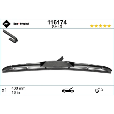 Imagen de Limpiaparabrisas Swf Hybrid 116174 400mm híbrido TOYOTA: Yaris IV, Auris Hatchback, Verso, KIA: Niro, cee‘d II RIO 3