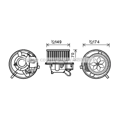 Imagen de PRASCO VN8339 Motor eléctrico, ventilador habitáculo 12 VOLKSWAGEN: Golf 5, Caddy 3, SEAT: Altea