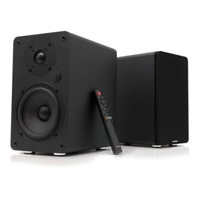 Imagen de VULKKANO A5 ARC Altavoces Autoamplificados con Woofer de 5.25&quot;, Bluetooth 5.0, HDMI ARC, Optica, RCA, USB, Salida Subwoofer, Monitores Estudio HiFi Diseño Elegante, Color Negro