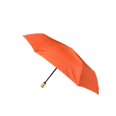 Imagen de SMATI Paraguas para hombre y mujer, de tejido reciclado, con objeto ecológico, resistente al viento, apertura automática cierre plegable compacto viaje, coñac