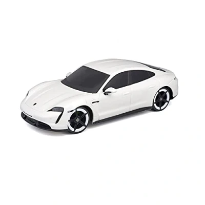 Imagen de Maisto Tech R/C Porsche Taycan Coche teledirigido a escala 1:24 2,4 GHz con control de empuñadura pistola, partir 5 años, 20 cm, color blanco (582339)