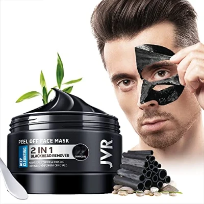 Imagen de JVR Mascarilla Negra Facial, Exfoliante Peel Off Limpieza Profunda, Limpiadora Contra Puntos Negros y Acné, Mascarilla, Mascarillas Limpiadoras Reducir Los Poros (120ml)
