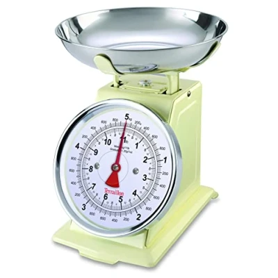 Imagen de Terraillon Balanza de Cocina Vintage Tara Manual, Esfera Grande y Bol 1L, Capacidad 5 kg &#039;Tradition 500&#039; Modelo Crema