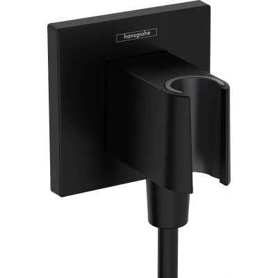 Imagen de hansgrohe FixFit E Toma de agua con soporte ducha, negro mate, 26889670
