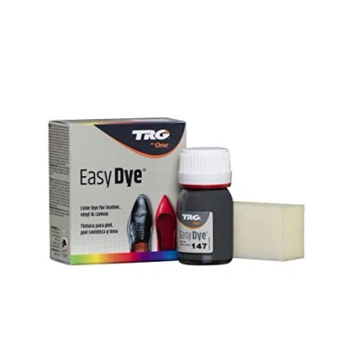 Imagen de TRG The One Tinte para Calzado y Complementos de Piel Tintura zapatos Piel, Lona Sintética con Esponja aplicadora Easy dye #147 Gris Lava, 25ml