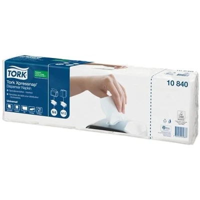 Imagen de Tork Xpressnap Servilleta Blanca para Dispensador N4, Universal, Plegado 1/4, 1 Capa, 21 cm x 33 cm, 1125 servilletas, 10840
