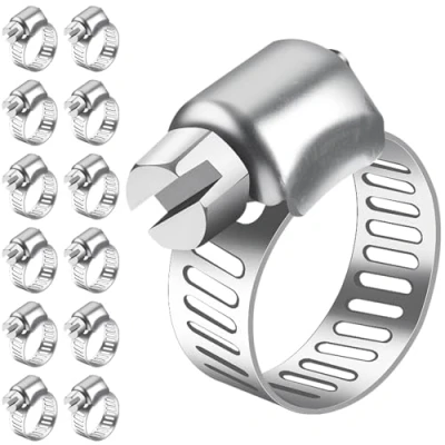 Imagen de Bolatus abrazaderas de manguera 6 12 mm, unidades, acero inoxidable 304, tornillo ajustables, surtido para piscina, gasolina, jardín