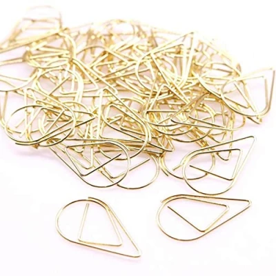 Imagen de Clips HENGBIRD 100pcs Agua Gotas Forma Marcapáginas Metal para Libro, Memo, Papel, Póster, Foto