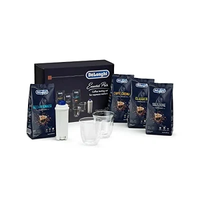 Imagen de DeLonghi Juego de degustación café en granos Essential + filtro tazas capuchino