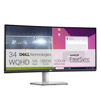 Imagen de Dell S3423DWC USB C 34&quot; WQHD (3440x1440) 21:9 1800R Monitor Curvo, 100Hz, VA, 4ms, AMD FreeSync, 99% sRGB, Altavoces Integrados, C, 2x HDMI, 3x USB, 3 Años de Garantía