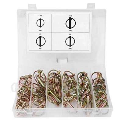 Imagen de 50pcs Lynch Pin Heavy Duty Clips de enganche acero Tractor Kit surtido sujetadores para tractores agrícolas Remolque
