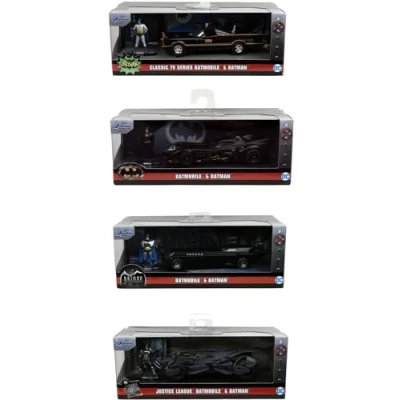 Imagen de Jada Toys Batmobile Coche de Juguete (Incluye Figura Batman Die Cast, Escala 1:32), Color Negro, (253213006)