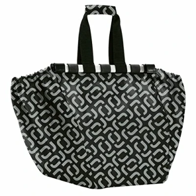 Imagen de reisenthel easyshoppingbag Bolsa para carrito de las compras, con dos asas robustas un transporte fácil, diseño plegable y repelente al agua, en signature negro