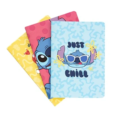 Imagen de Grupo Erik Pack cuadernos A5 Disney Stitch Tropical Bloc de notas distintos diseños 3 Libretas Libreta Cuaderno pequeña