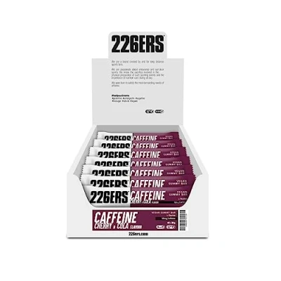 Imagen de 226ERS Vegan Gummy Bars Barritas Energéticas Veganas con Cafeína, Gominola en Barrita, Snack Ciclismo y Running, Cherry Cola 42 barras x 30g