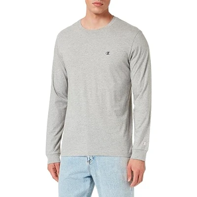 Imagen de Champion Legacy Basics L s Crewneck Camiseta de Manga Larga, Gris Claro, M para Hombre