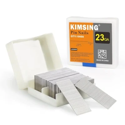 Imagen de KIMSING P625SS Clavos de acero inoxidable, calibre 23 9.000 piezas/caja, 25mm longitud sin cabeza para clavadoras neumáticas y