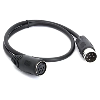 Imagen de HTGuoji Cable de extensión conector 6 pines Midi Din macho a hembra adaptador AV para audio digital (50 cm)