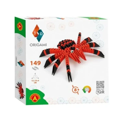 Imagen de Origami 3D Spinne 501824 Escultura de papel con componentes patentados e instrucciones construcción comprensibles, 149 piezas, 15 x 10 4 cm, a partir 8 años