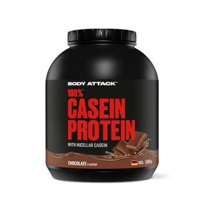 Imagen de Body Attack 100% proteína de caseína, rico en aminoácidos esenciales, desarrollo músculos, bajo carbohidratos para, los atletas y las personas conscientes su físico, crema chocolate, 1,8kg