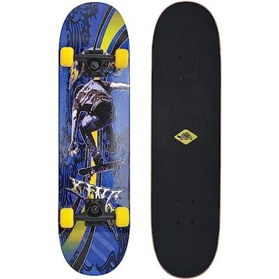 Imagen de Schildkröt Slider 31&quot; Tablero Atractivo Completo de Ocio, Cubierta Cóncava con Cinta Doble Patada y Agarre, Rodamientos ABEC7, Design, Unisex, Cool King, 510643