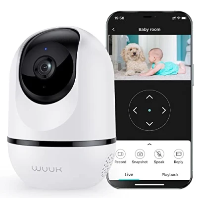 Imagen de WUUK 4MP Cámara de Seguridad Interior, 2.5K Wi Fi para el Hogar, Monitor Bebé con Cámara, Mascotas Aplicación Teléfono