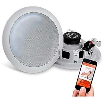 Imagen de Pyle PDICBT652RD Blanco Altavoz Altavoces (De 2 vías, 2.0 Canales, Inalámbrico y alámbrico, 70 20000 Hz, 8 Ω, Blanco)