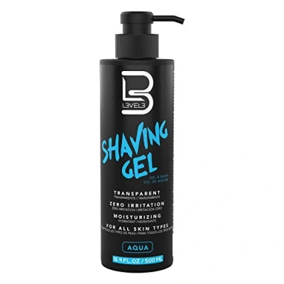 Imagen de L3 gel de afeitado, afeitado recto, no irritante, olor refrescante, necesita toalla caliente, afeitar nivel tres (aguamarina)