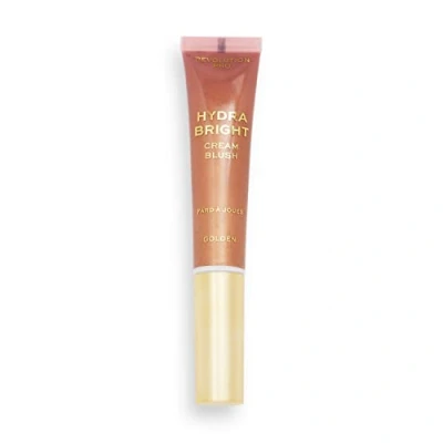 Imagen de Revolution Pro, Hydra Bright Cream Blusher, contiene acido ialuronico e vitamina E, finitura morbida, formula leggera, Golden, 12ml