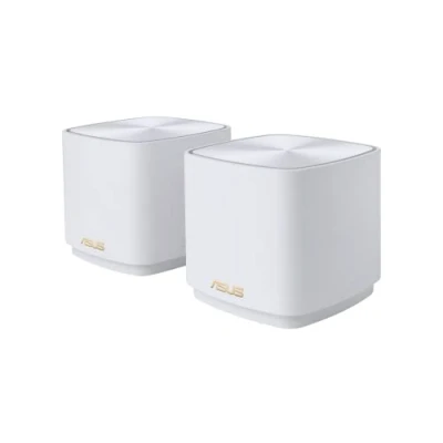 Imagen de ASUS ZenWifi AX Mini (XD4) Pack de 2 sistemas red mallada Wi Fi 6 AX1800, (cubre hasta 446 m2, instalación sencilla, funciones seguridad y controles parentales), color blanco