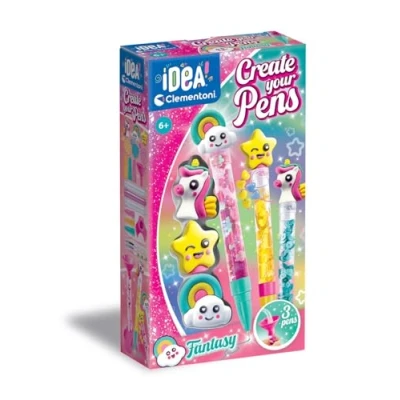 Imagen de Clementoni Personalizzabile Idea Laboratorio De Bolis Tropical Kit Estilo Fantasiosos, 3 Bolígrafos Personalizados, Colores, Brillantinos, Manualidades, Juego Creativo Niñas 6 Años, 18790, Multicolor
