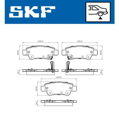 Imagen de SKF VKBP 90439 A Juego de pastillas freno con avisador acústico desgaste